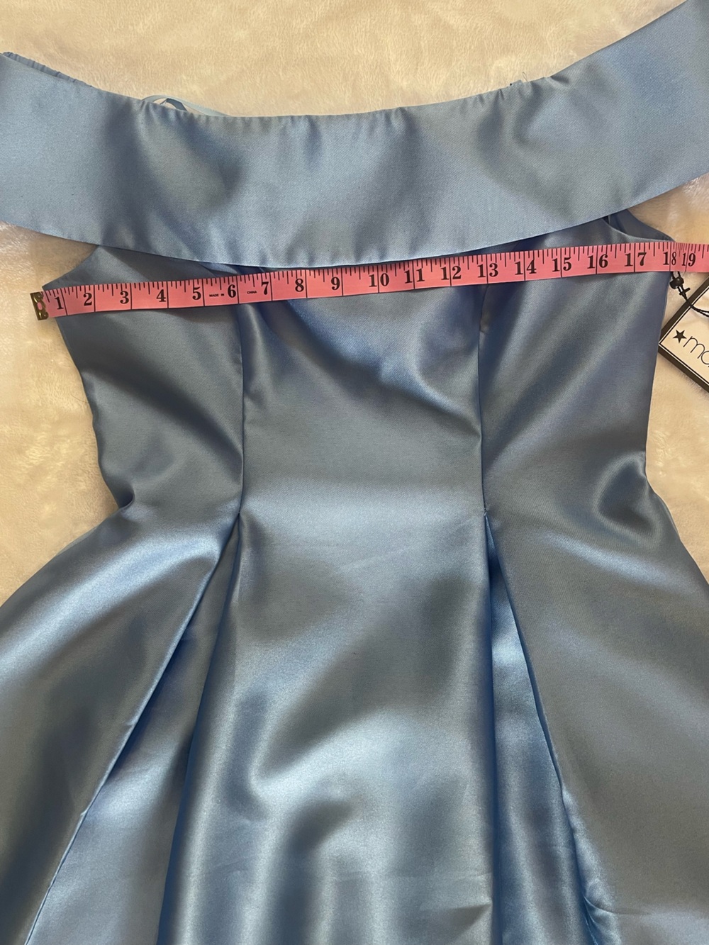 Adrianna Papell 👑🩵✨ Cinderella Blue Mikado Tea Length Midi Dress Old Money - Picture 12 of 16